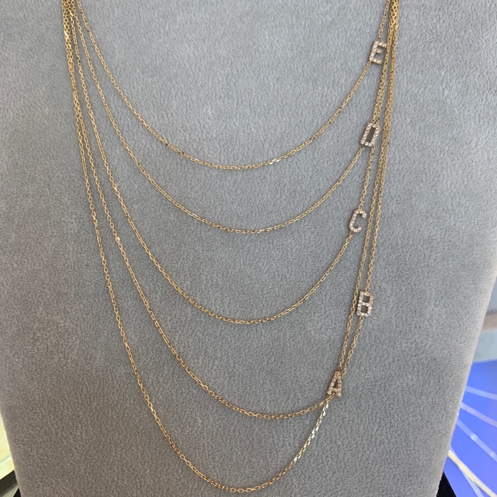 Diamond Initial Necklace - Picture 2 of 6